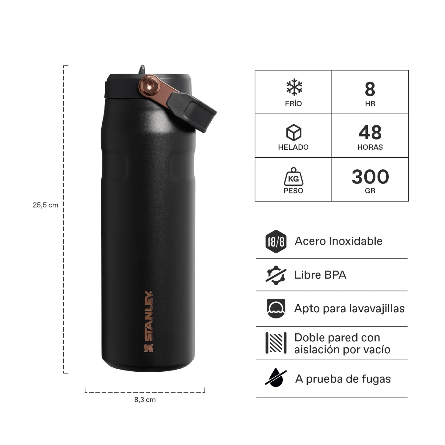 STANLEY FLIP STRAW MESSI BLACK